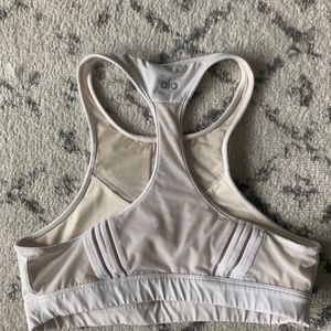 Alo Yoga Half Moon Sports Bra - White